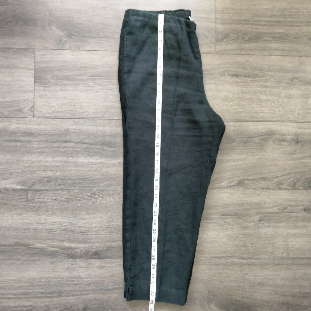 J.Jill Love Linen Women's Size Small Cropped Pull On Black Pants w/ Pockets - Picture 11 of 12